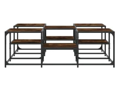Mesa de centro 121x121x40 cm derivados madeira carvalho fumado PT377734^ Mesa De Centro