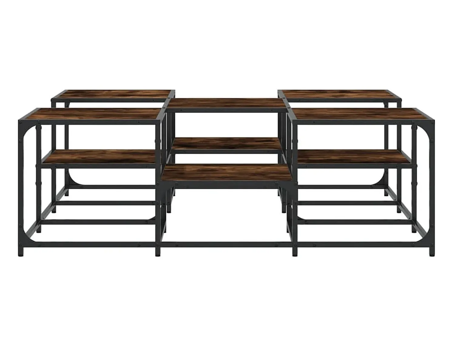 Mesa de centro 121x121x40 cm derivados madeira carvalho fumado PT377734^ Mesa De Centro