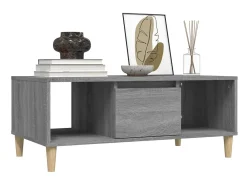 Mesa De Centro| Mesa de centro 90x50x36,5 cm derivados madeira sonoma PT834495 Cinzento