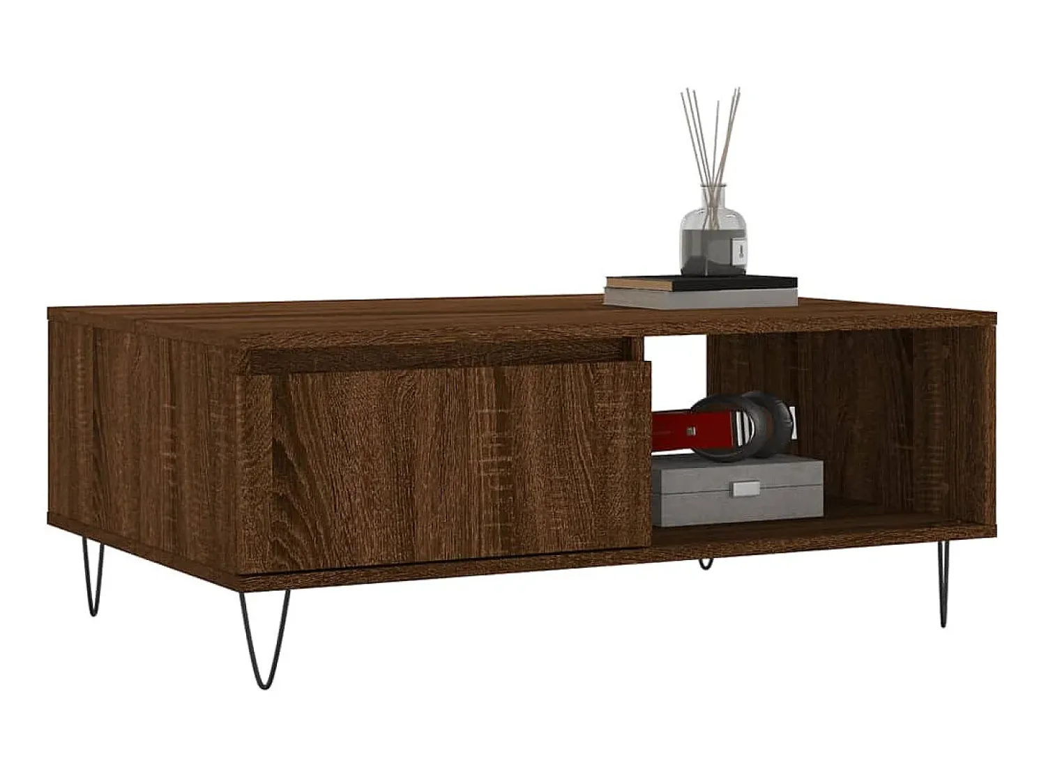 Discount Mesa de centro 90x60x35 cm derivados madeira carvalho PT362217 Castanho