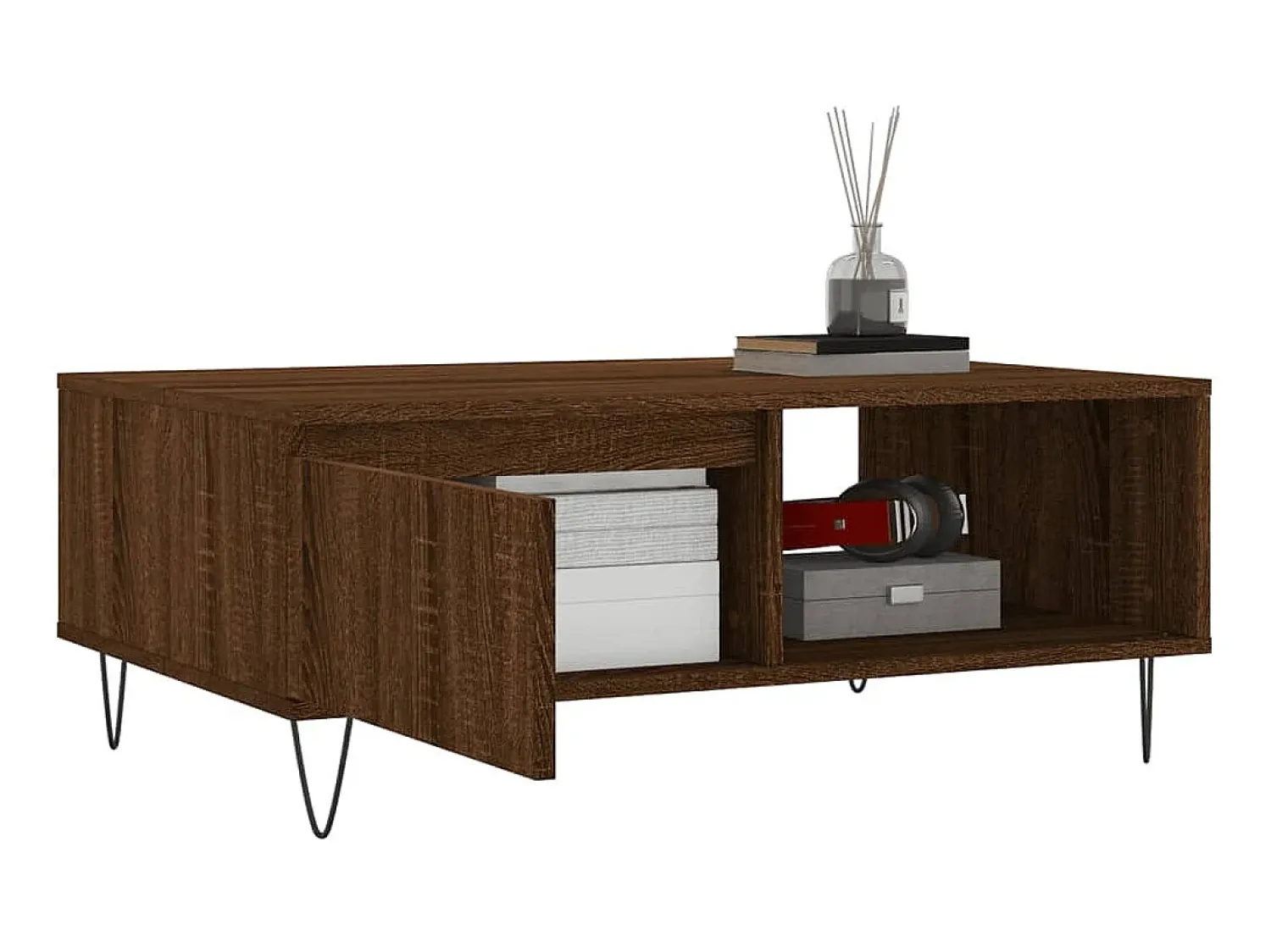 Discount Mesa de centro 90x60x35 cm derivados madeira carvalho PT362217 Castanho