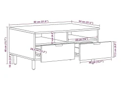 Mesa De Centro|vidaxl Mesa de centro 80x54x40 cm derivados de madeira Preto