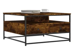 Online Mesa de centro 80x80x45 cm derivados de madeira carvalho fumado PT461778 Castanho