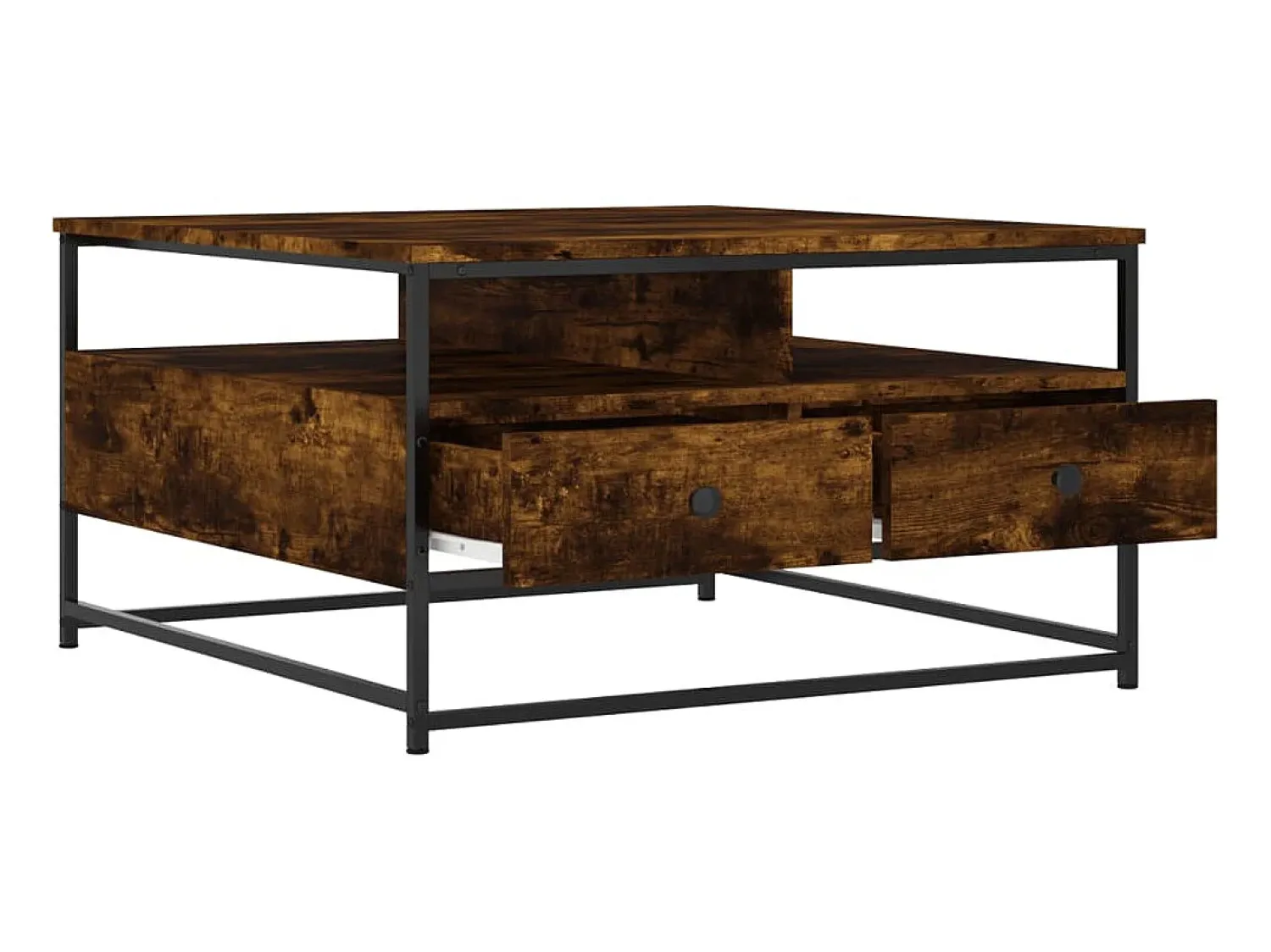 Online Mesa de centro 80x80x45 cm derivados de madeira carvalho fumado PT461778 Castanho