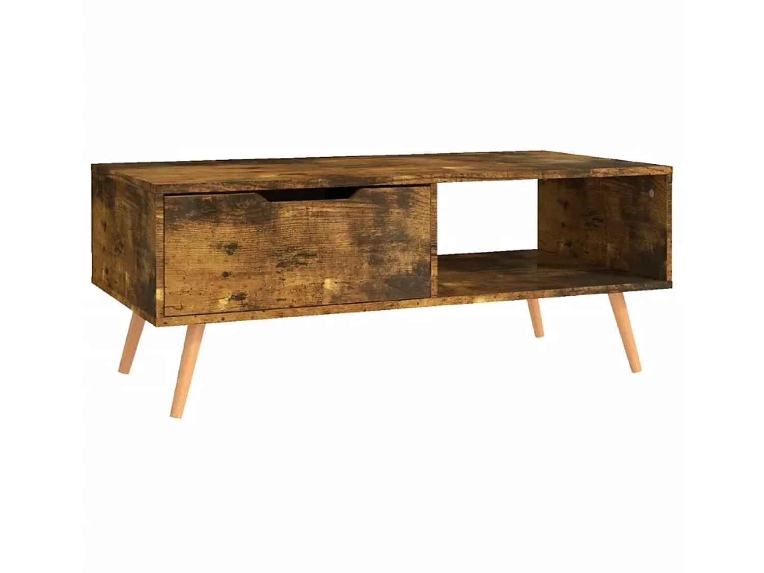 Mesa de centro 100x49,5x43 cm derivados madeira carvalho fumado PT520791^ Mesa De Centro