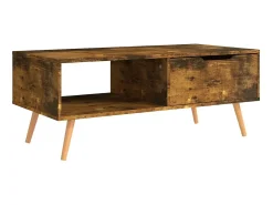 Mesa de centro 100x49,5x43 cm derivados madeira carvalho fumado PT520791^ Mesa De Centro