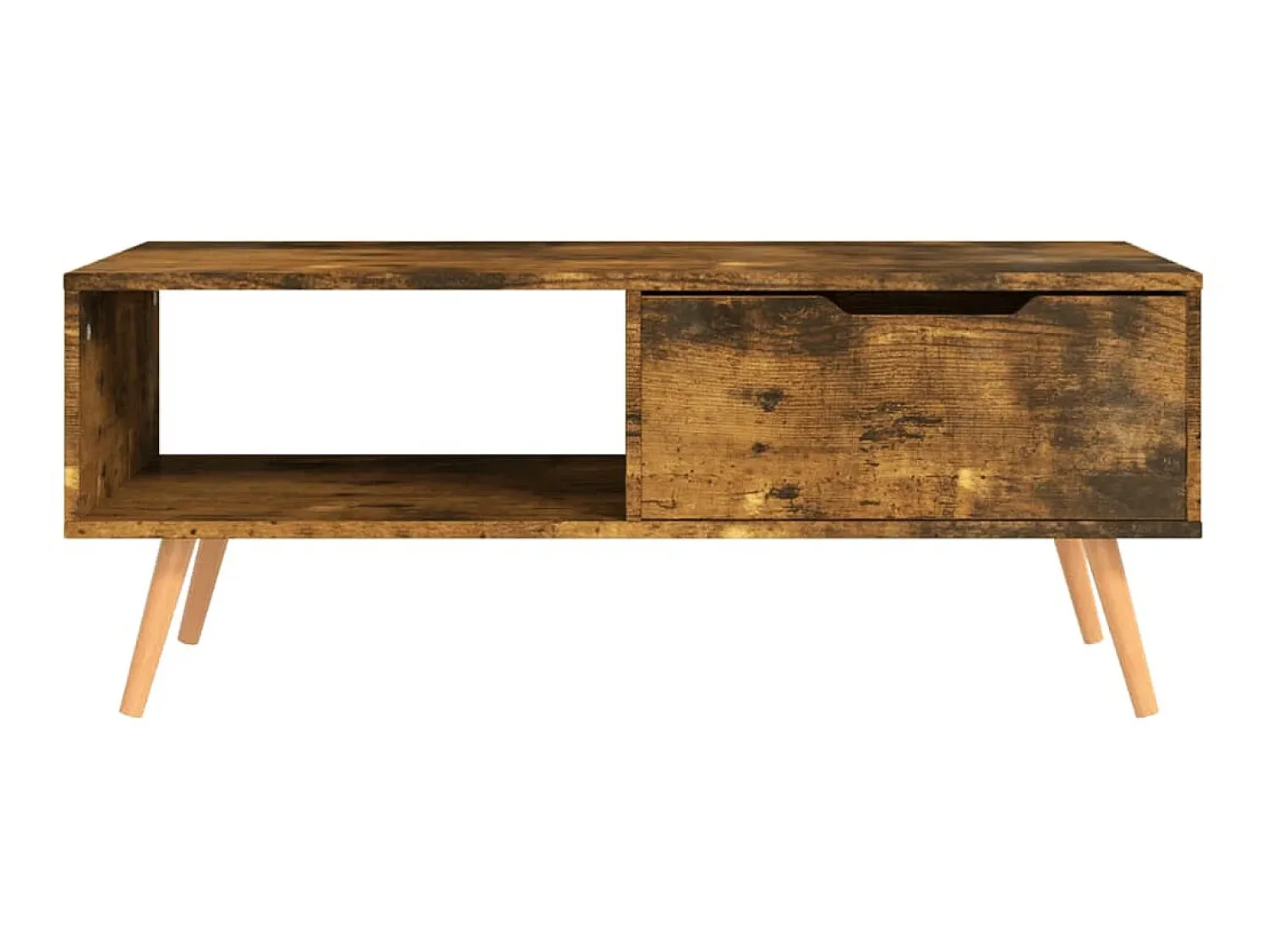 Mesa de centro 100x49,5x43 cm derivados madeira carvalho fumado PT520791^ Mesa De Centro