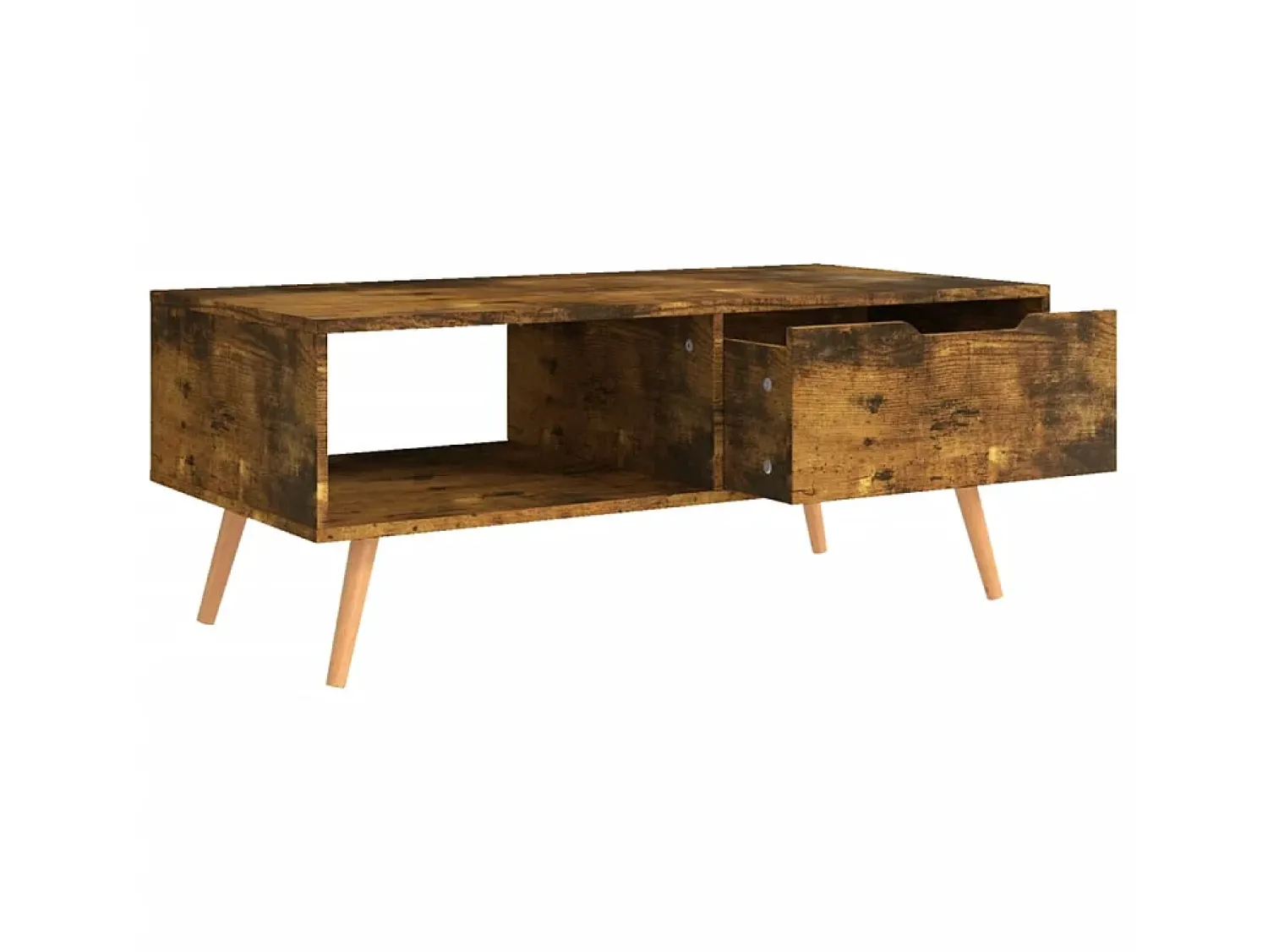 Mesa de centro 100x49,5x43 cm derivados madeira carvalho fumado PT520791^ Mesa De Centro