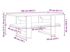 Mesa De Centro|vidaxl Mesa de centro 102x55x42 cm derivados de madeira Branco