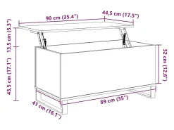 Mesa De Centro|vidaxl Mesa de centro 90x44,5x45 cm derivados madeira carvalho sonoma Natural claro