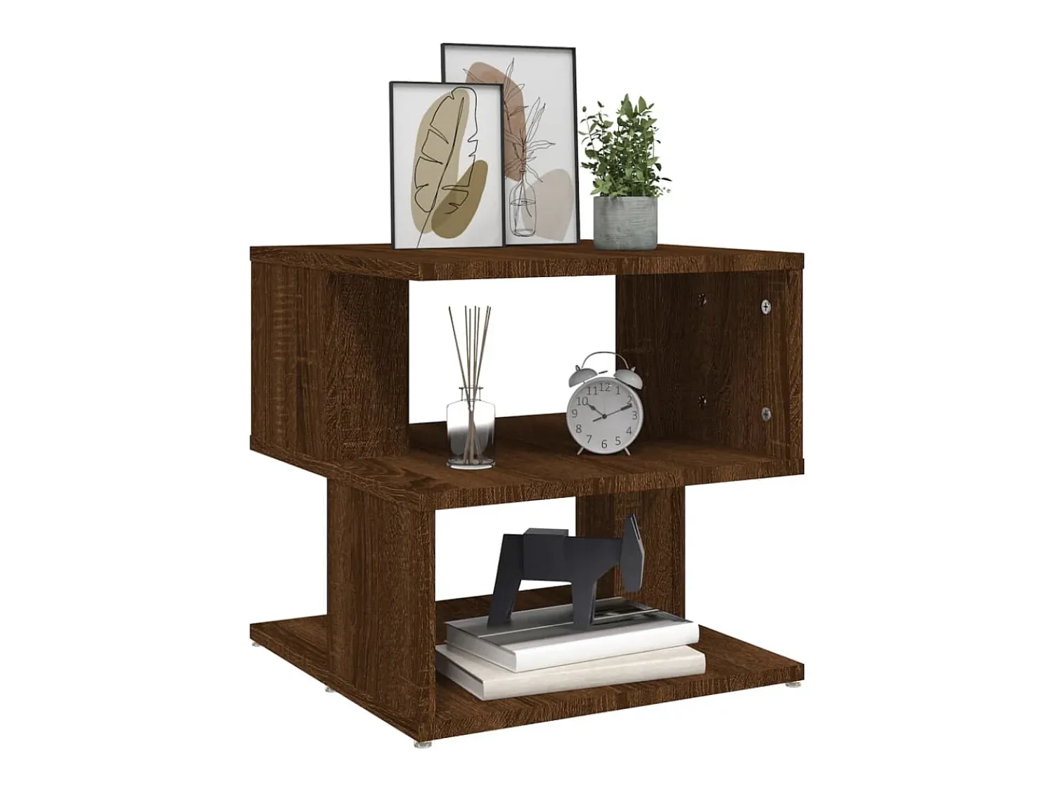 Clearance Mesa de centro 40x40x40 cm derivados madeira carvalho PT273106 Castanho