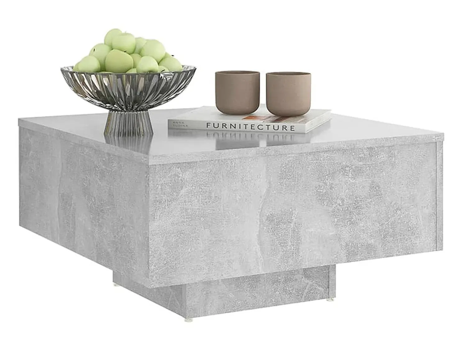 Mesa De Centro| Mesa de centro 60x60x31,5 cm derivados de madeira cinza cimento PT628453 Cinzento