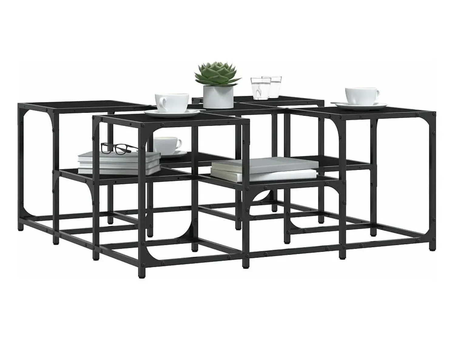 Mesa De Centro*vidaxl Mesa de centro 91x91x40 cm derivados de madeira Preto