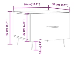 Best vidaxl Mesa de centro 50x50x40 cm derivados madeira carvalho castanho Natural claro