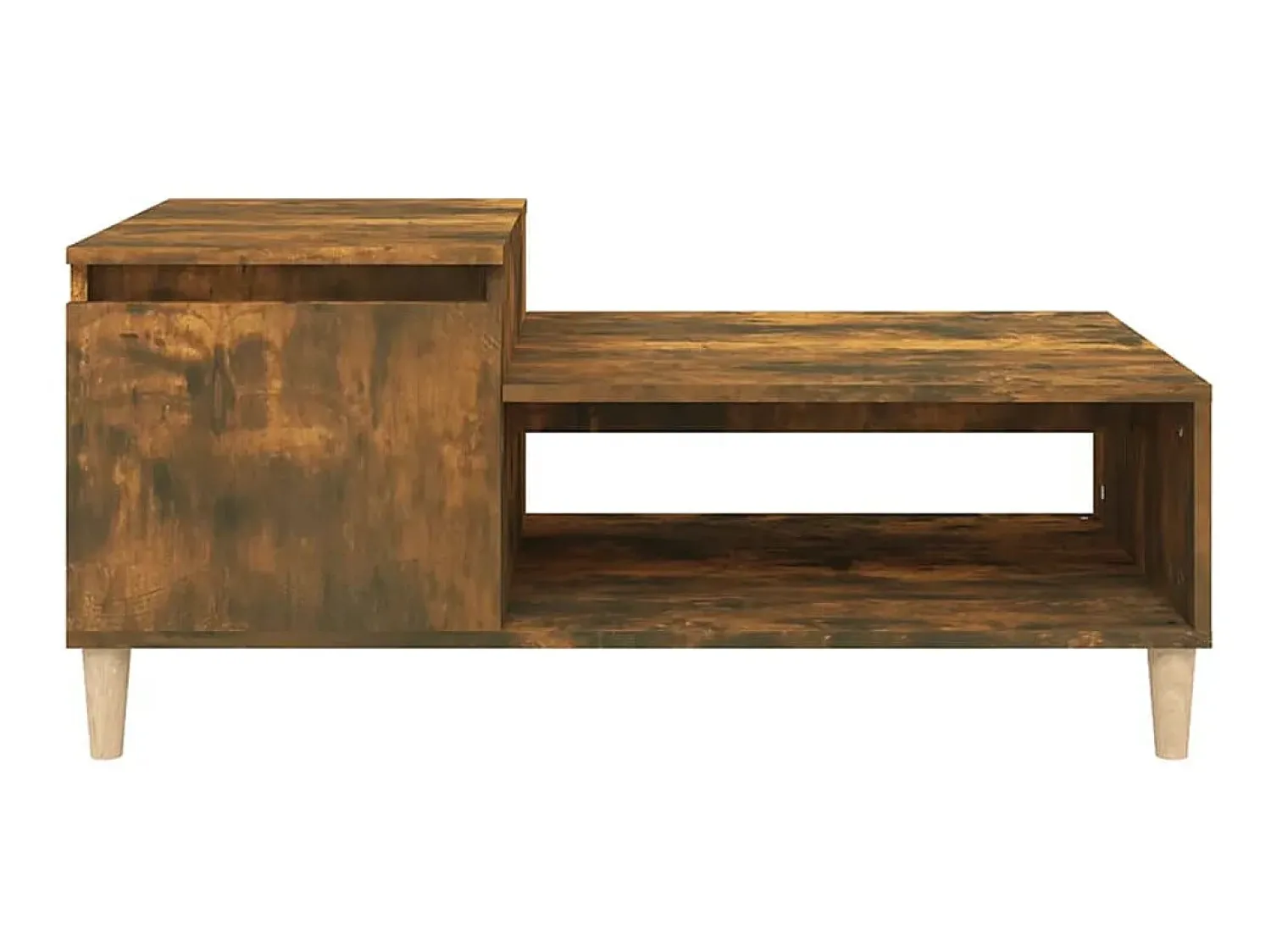 Mesa de centro 100x50x45 cm derivados madeira carvalho fumado PT328311^ Mesa De Centro