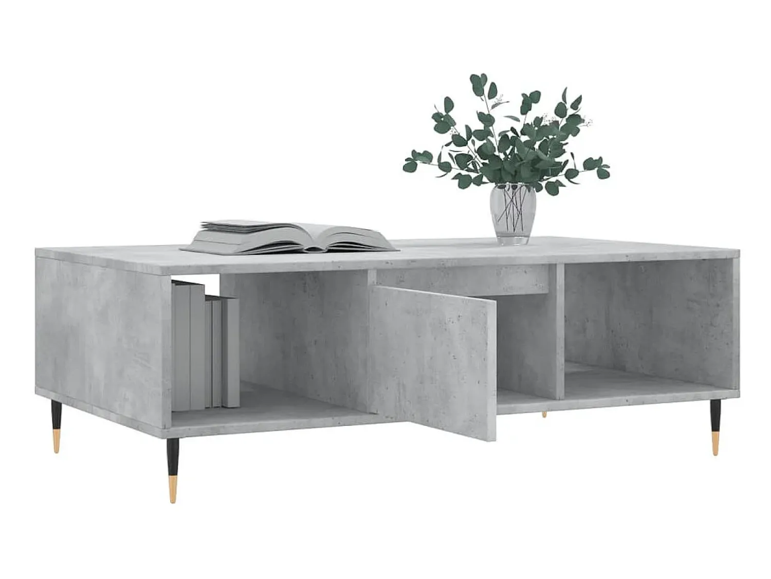 Mesa De Centro* Mesa de centro 104x60x35 cm derivados madeira cimento PT874727 Cinzento