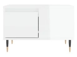 Mesa de centro 55x55x36,5 cm derivados madeira brilhante PT332635 Branco