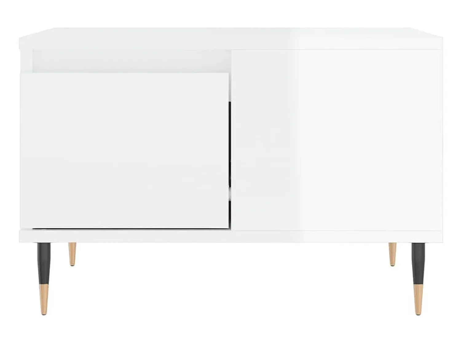 Mesa de centro 55x55x36,5 cm derivados madeira brilhante PT332635 Branco