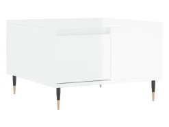 Mesa de centro 55x55x36,5 cm derivados madeira brilhante PT332635 Branco