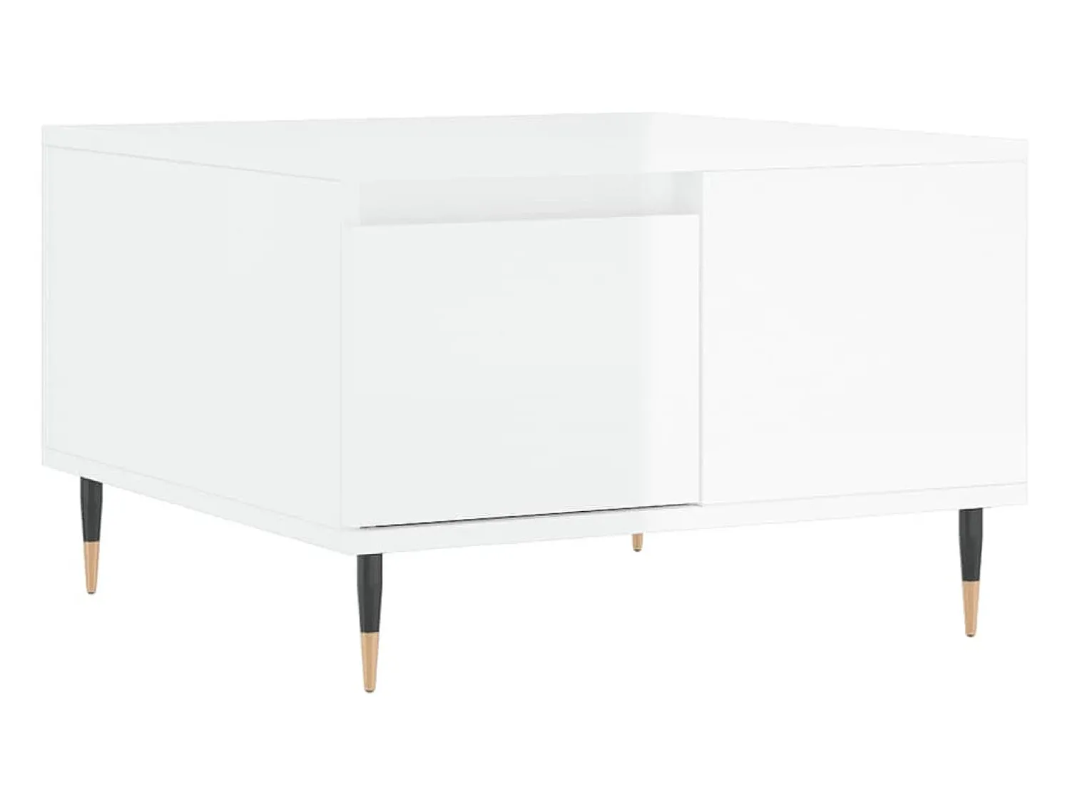 Mesa de centro 55x55x36,5 cm derivados madeira brilhante PT332635 Branco