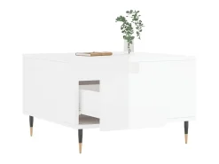 Mesa de centro 55x55x36,5 cm derivados madeira brilhante PT332635 Branco