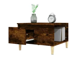Mesa de centro 55x55x36,5 cm derivados madeira carvalho fumado PT983008^ Mesa De Centro
