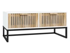 Mesa De Centro|vidaxl Mesa de centro 80x40x35 cm derivados de madeira/ferro Branco