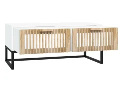 Mesa De Centro|vidaxl Mesa de centro 80x40x35 cm derivados de madeira/ferro Branco