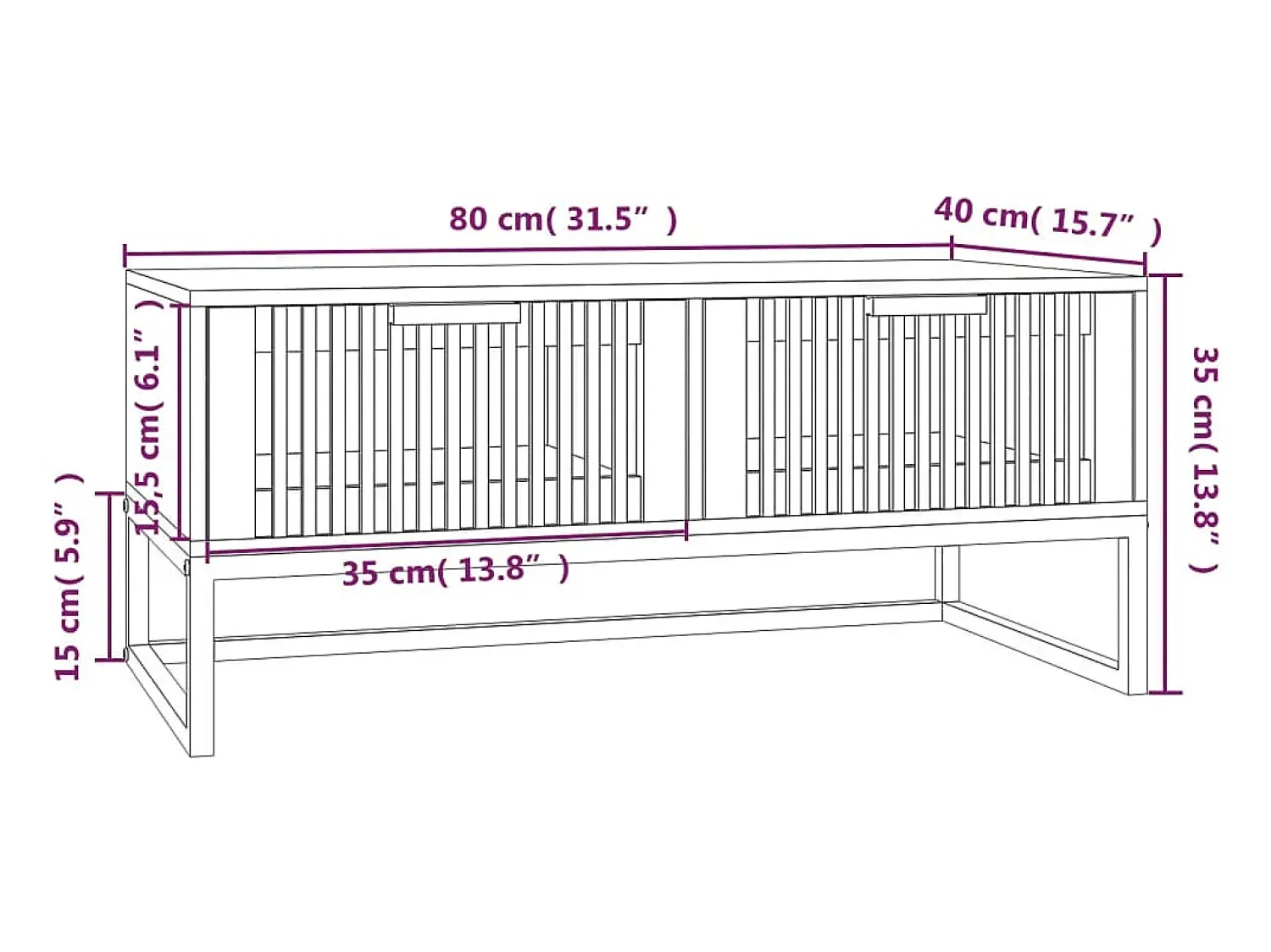Mesa De Centro|vidaxl Mesa de centro 80x40x35 cm derivados de madeira/ferro Branco