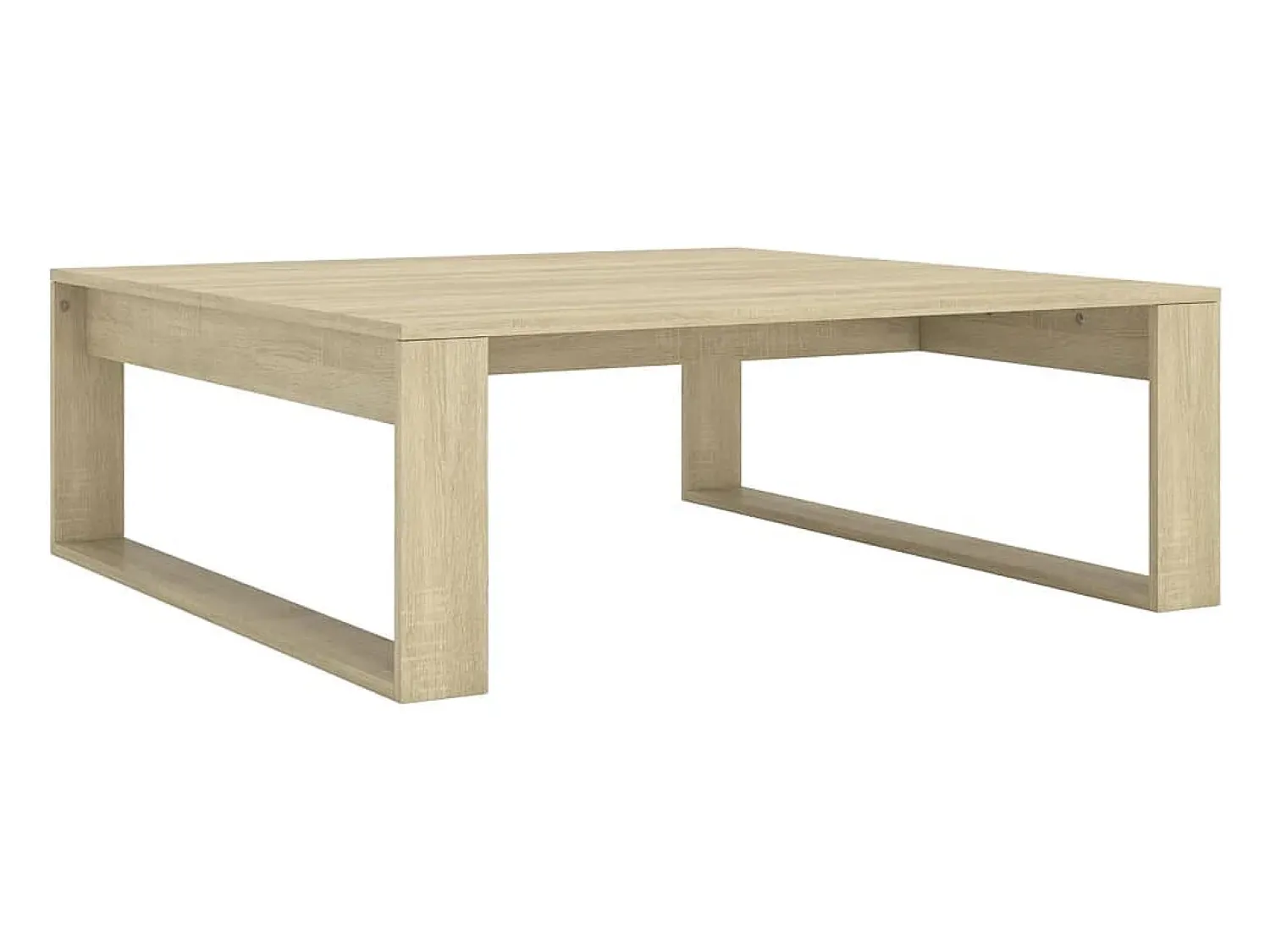 Mesa De Centro| Mesa de centro 100x100x35 cm derivados madeira carvalho sonoma PT129784 Castanho
