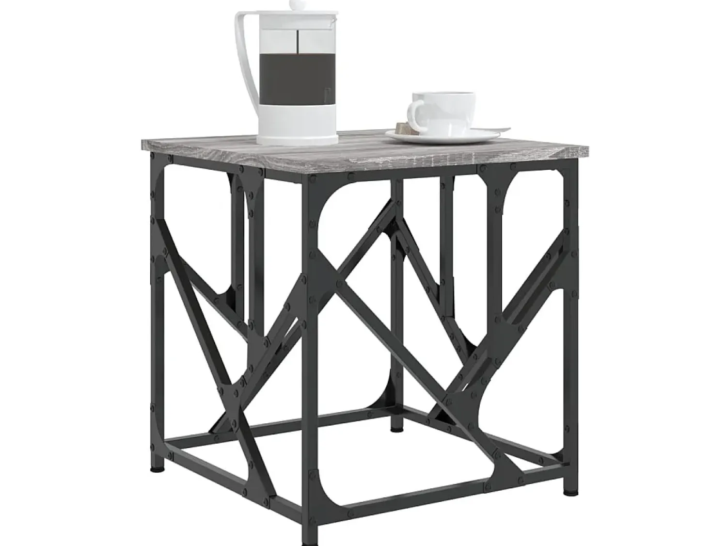Outlet Mesa de centro 45x45x47,5 cm derivados de madeira cinza sonoma PT441928 Cinzento