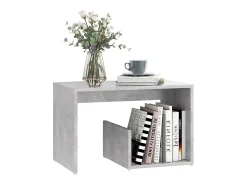 Mesa De Centro| Mesa de centro 59x36x38 cm derivados de madeira cimento PT943187 Cinzento