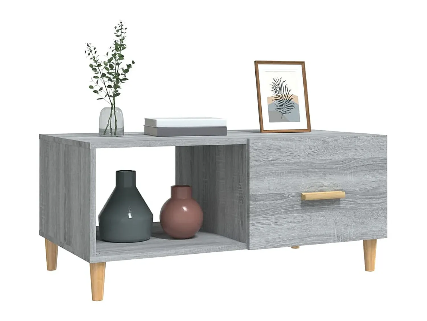 Mesa De Centro* Mesa de centro 89,5x50x40 cm derivados madeira sonoma PT872088 Cinzento