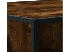 Mesa De Centro|vidaxl Mesa de centro 80x80x30 cm deriv. madeira/metal carvalho fumado Natural claro