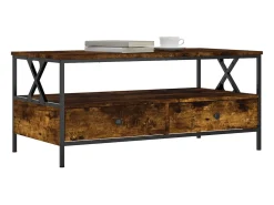 Clearance Mesa de centro 100x51x45 cm derivados madeira carvalho fumado PT419043 Castanho