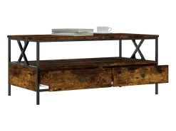 Clearance Mesa de centro 100x51x45 cm derivados madeira carvalho fumado PT419043 Castanho