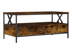 Clearance Mesa de centro 100x51x45 cm derivados madeira carvalho fumado PT419043 Castanho