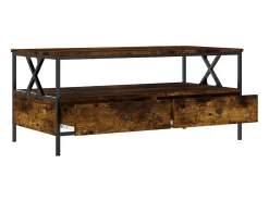 Clearance Mesa de centro 100x51x45 cm derivados madeira carvalho fumado PT419043 Castanho