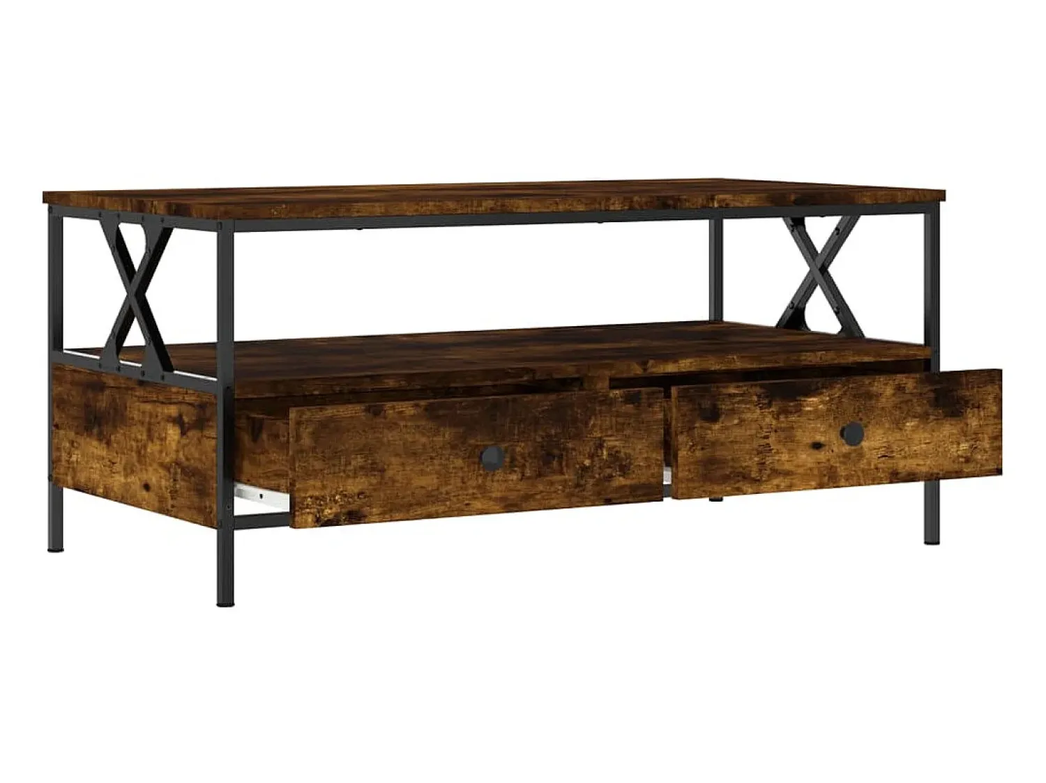 Clearance Mesa de centro 100x51x45 cm derivados madeira carvalho fumado PT419043 Castanho
