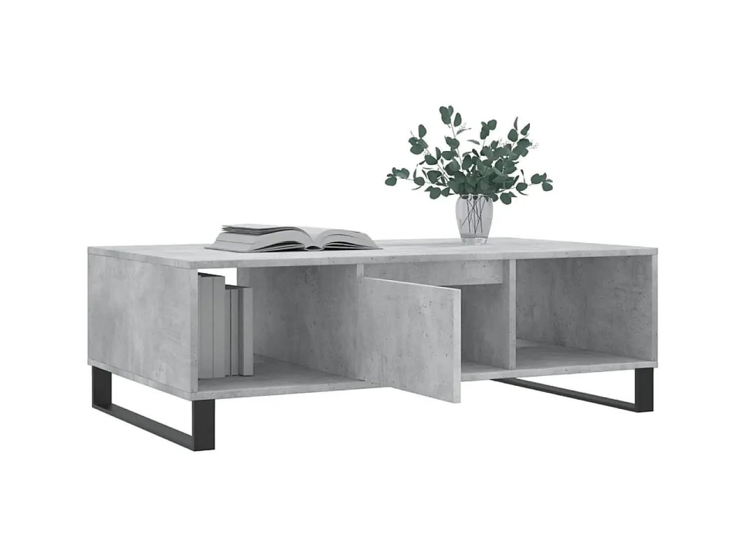 Mesa de centro 104x60x35 cm derivados madeira cimento PT573663^ Mesa De Centro