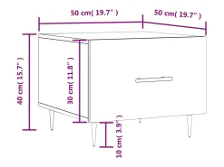 vidaxl Mesa de centro 50x50x40 cm derivados de madeira^ Mesa De Centro