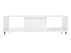 Mesa De Centro|vidaxl Mesa de centro 104x60x35 cm derivados madeira brilhante Branco