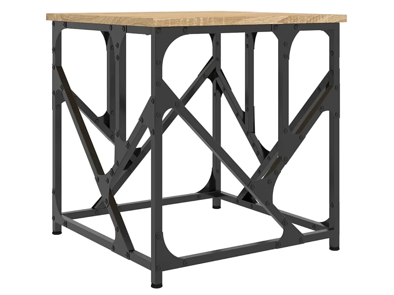 Mesa De Centro* Mesa de centro 45x45x47,5 cm derivados madeira carvalho sonoma PT302408 Castanho