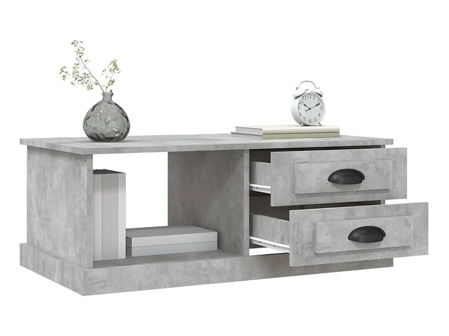 Discount Mesa de centro 90x50x35 cm derivados madeira cimento PT536269 Cinzento