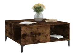 Mesa de centro 80x80x36,5 cm derivados madeira carvalho fumado PT633436 Castanho