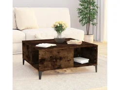Mesa de centro 80x80x36,5 cm derivados madeira carvalho fumado PT633436 Castanho