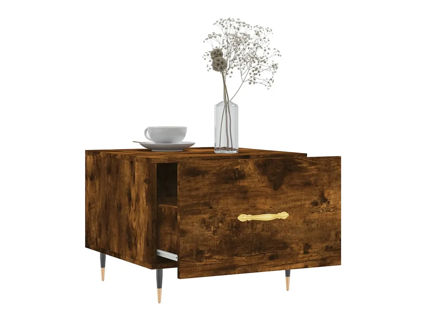 Mesa De Centro|vidaxl Mesa de centro 50x50x40 cm derivados de madeira carvalho fumado Natural claro