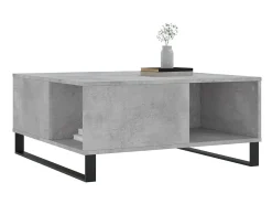 Mesa De Centro| Mesa de centro 80x80x36,5 cm derivados madeira cimento PT314897 Cinzento