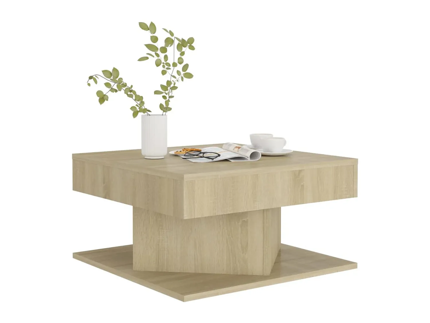 Mesa de centro 57x57x30 cm derivados de madeira carvalho sonoma PT230838^ Mesa De Centro