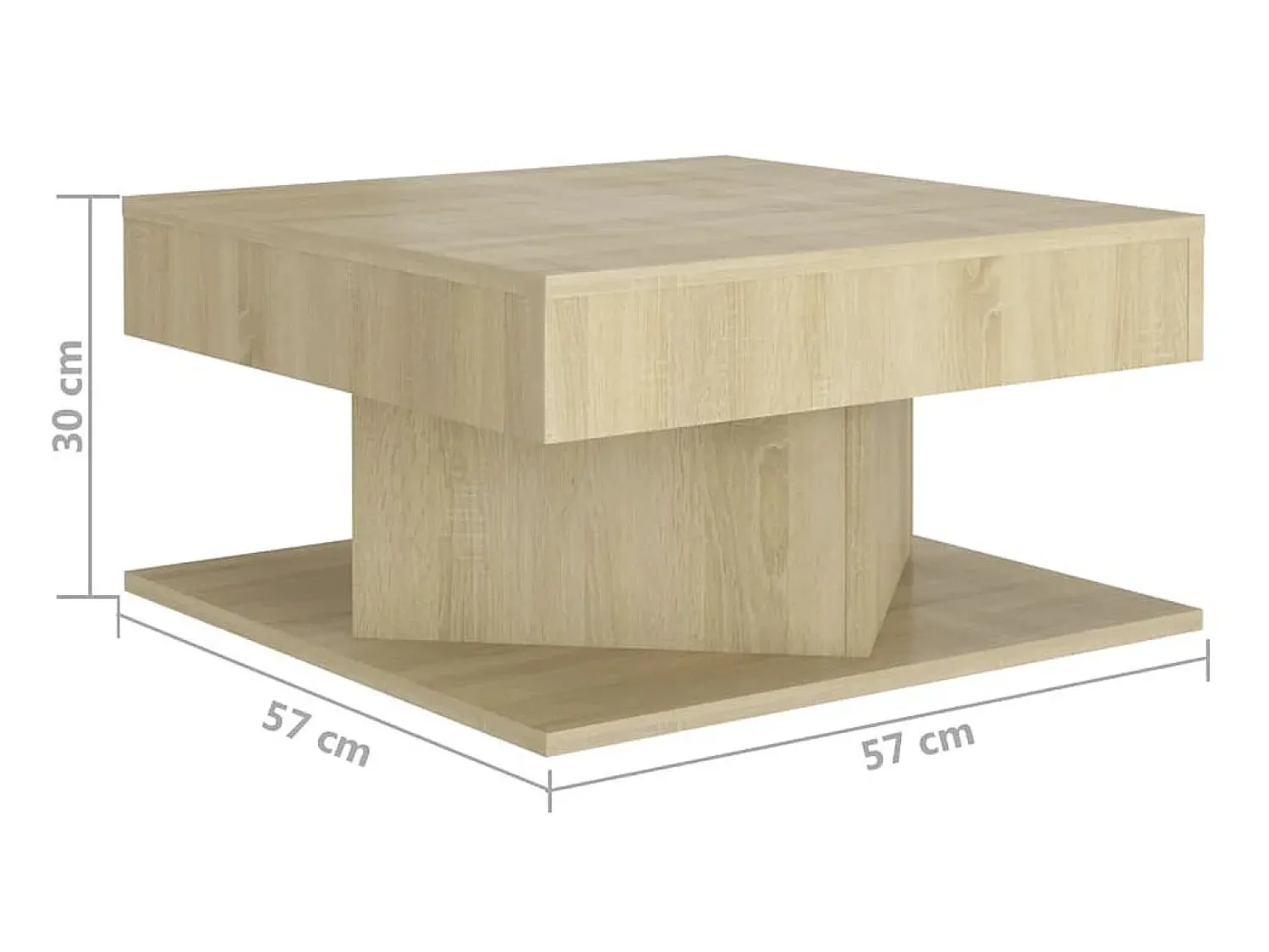 Mesa de centro 57x57x30 cm derivados de madeira carvalho sonoma PT230838^ Mesa De Centro